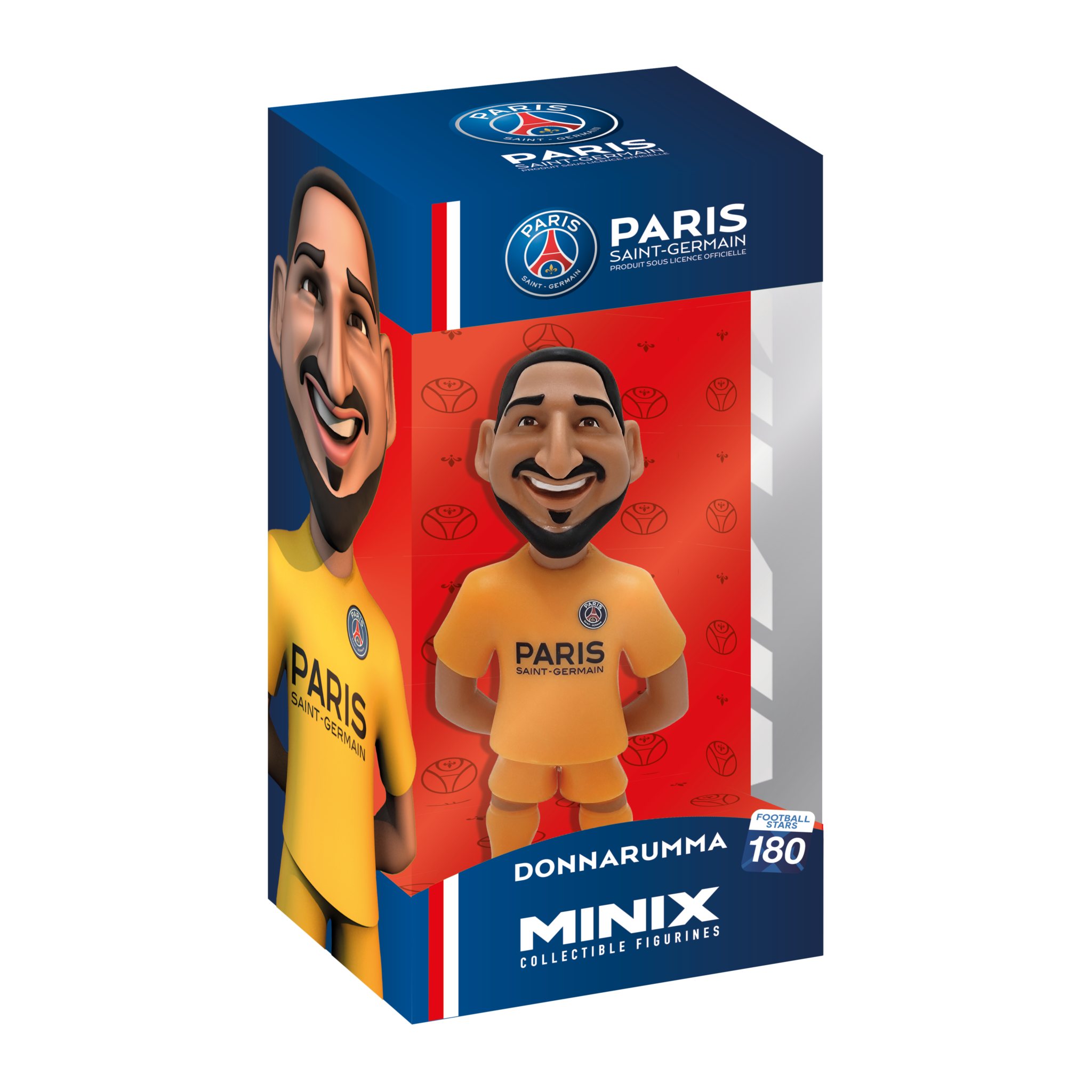 Official PSG Minix Football Stars 12cm collectible figurine of Donnarumma in PSG kit with display-ready box