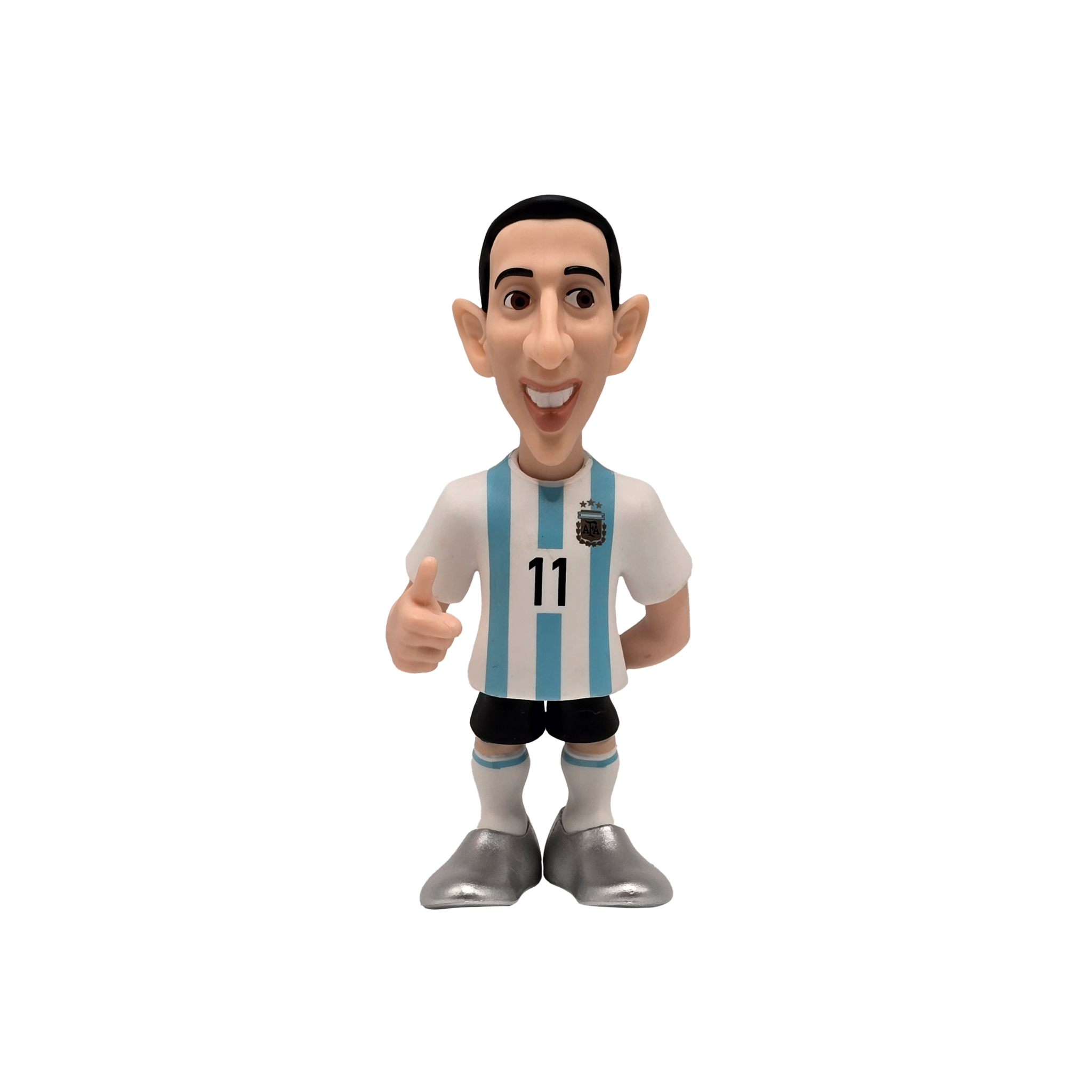 Minix Argentina 12cm collectible figurine wearing blue and white striped jersey with number 11, official AFA licensed football star replica.