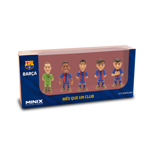 Minix Barcelona 5-pack official licensed 7cm football figurines featuring Lewandowski, Gavi, Pedri, Ter Stegen and more