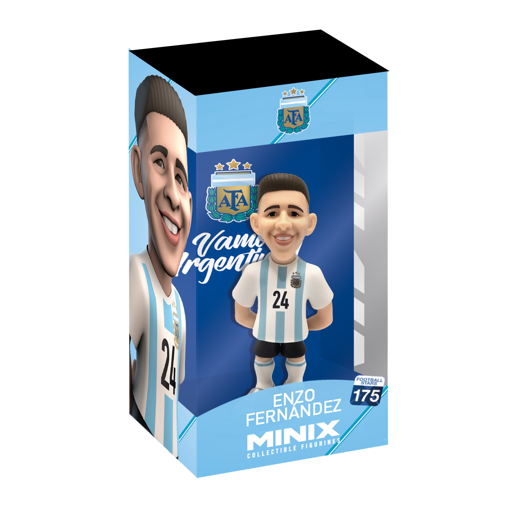 Minix Argentina 12cm collectible figurine of Enzo Fernandez in official AFA licensed packaging