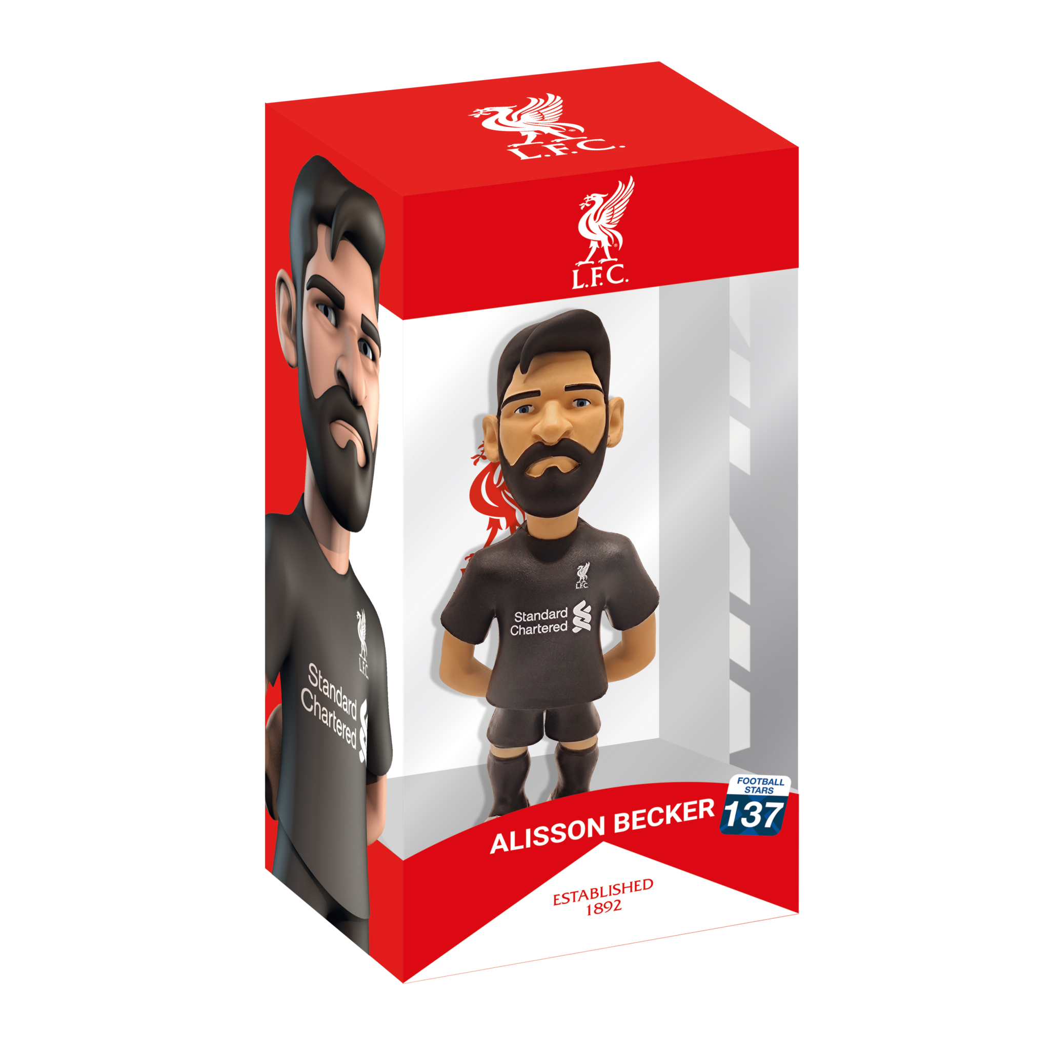 Minix Liverpool FC Football Stars Alisson Becker 12cm official Minix collectible figurine in black kit with red packaging