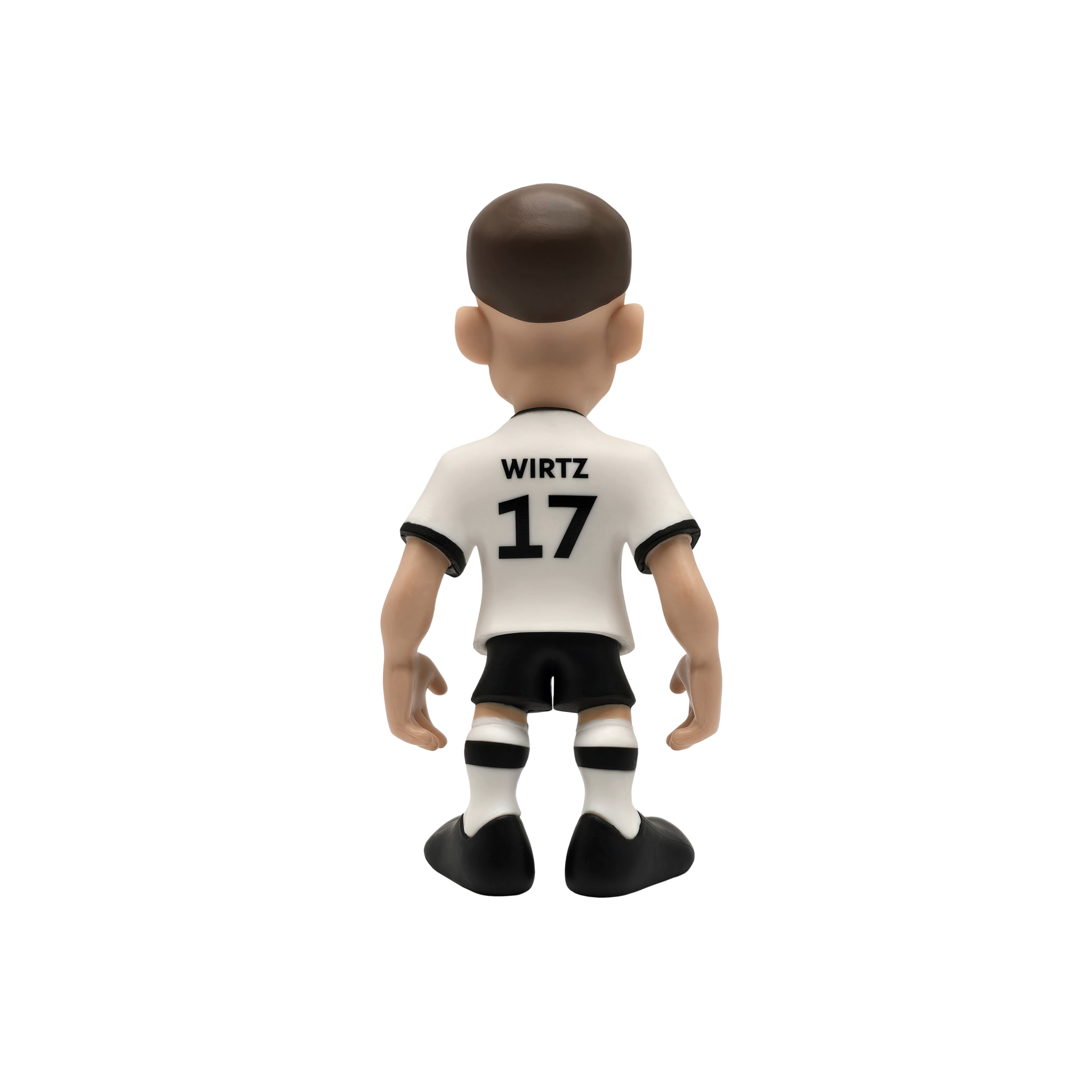 Back view of a 12cm collectible Germany National Team football figurine wearing jersey number 17 with the name Wirtz.
