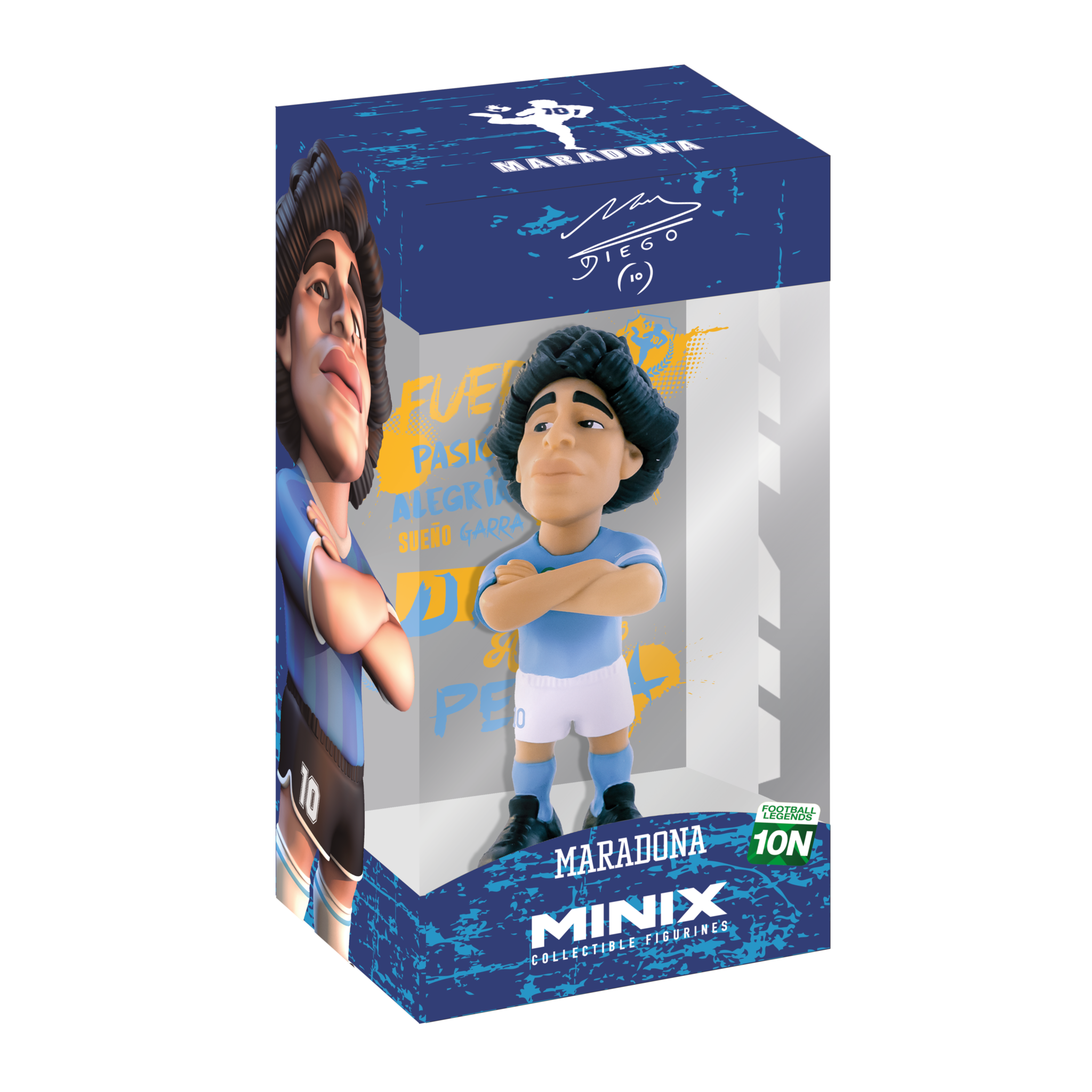 Minix Maradona 12cm collectible football figurine showcasing Diego Maradona in iconic kits
