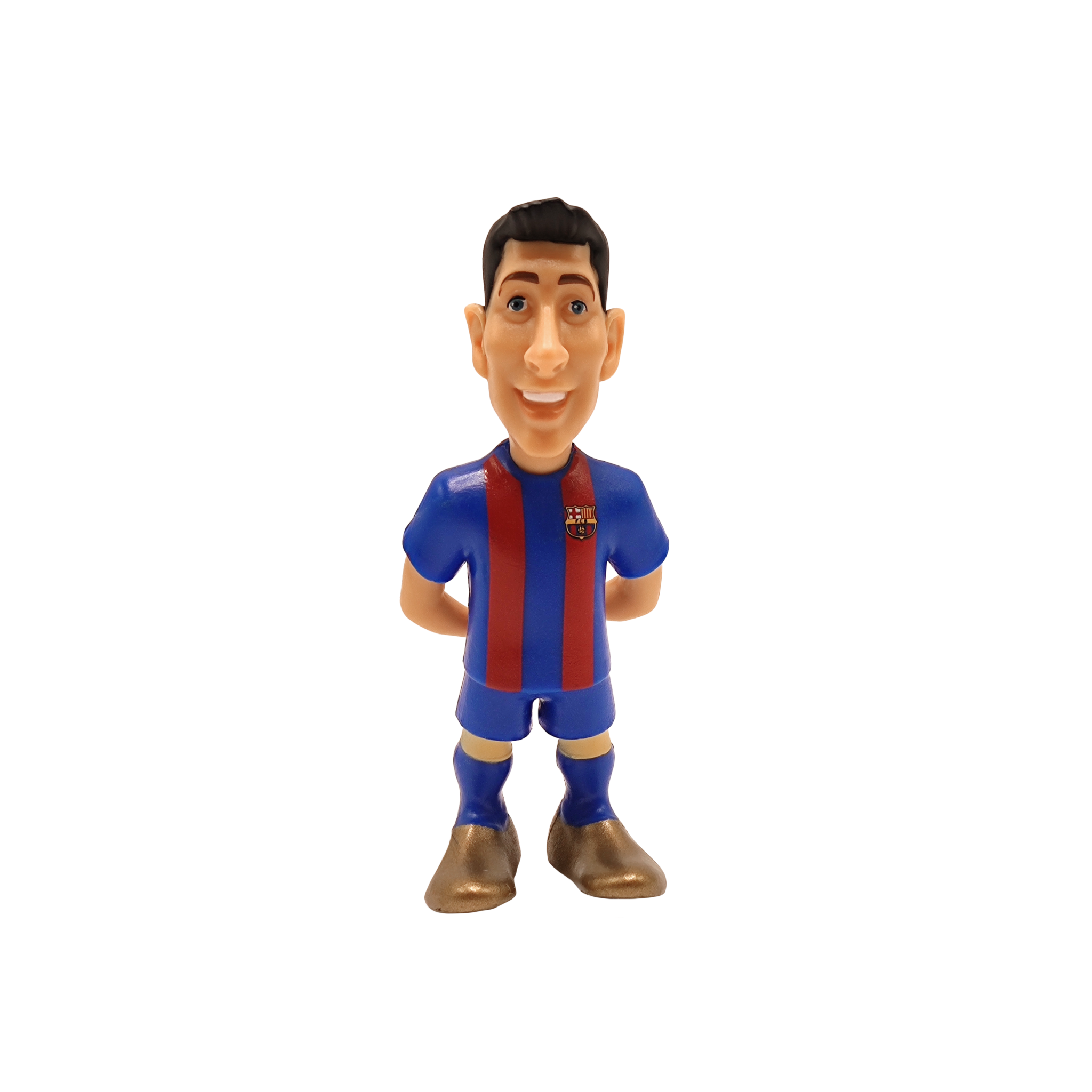 Minix Barcelona 7cm collectible football figurine in blue and red kit with detailed features and pose