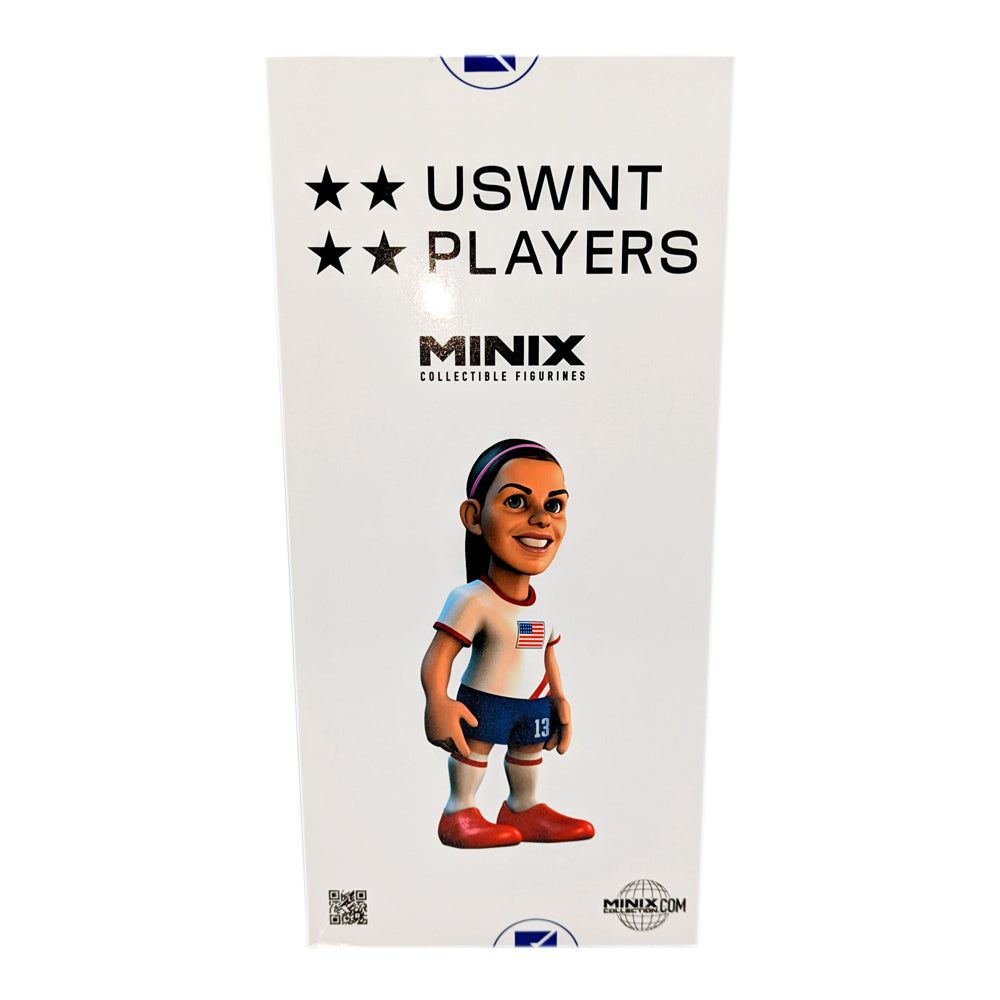Minix Alex Morgan 12cm collectible figurine in USWNT kit, official licensed soccer star display figure.