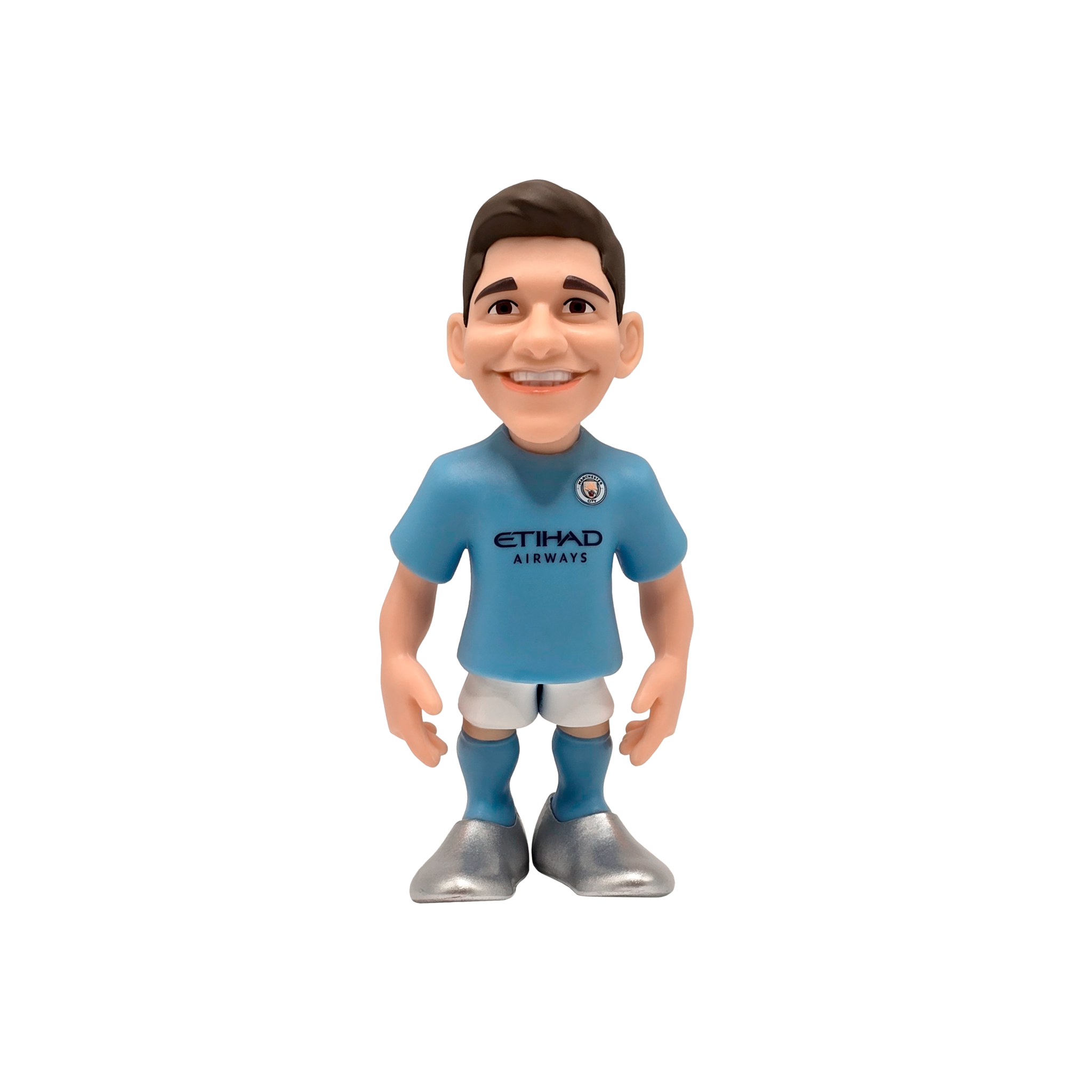 Minix Manchester City Football Stars collectible figurine in official blue kit with detailed features and club logo.
