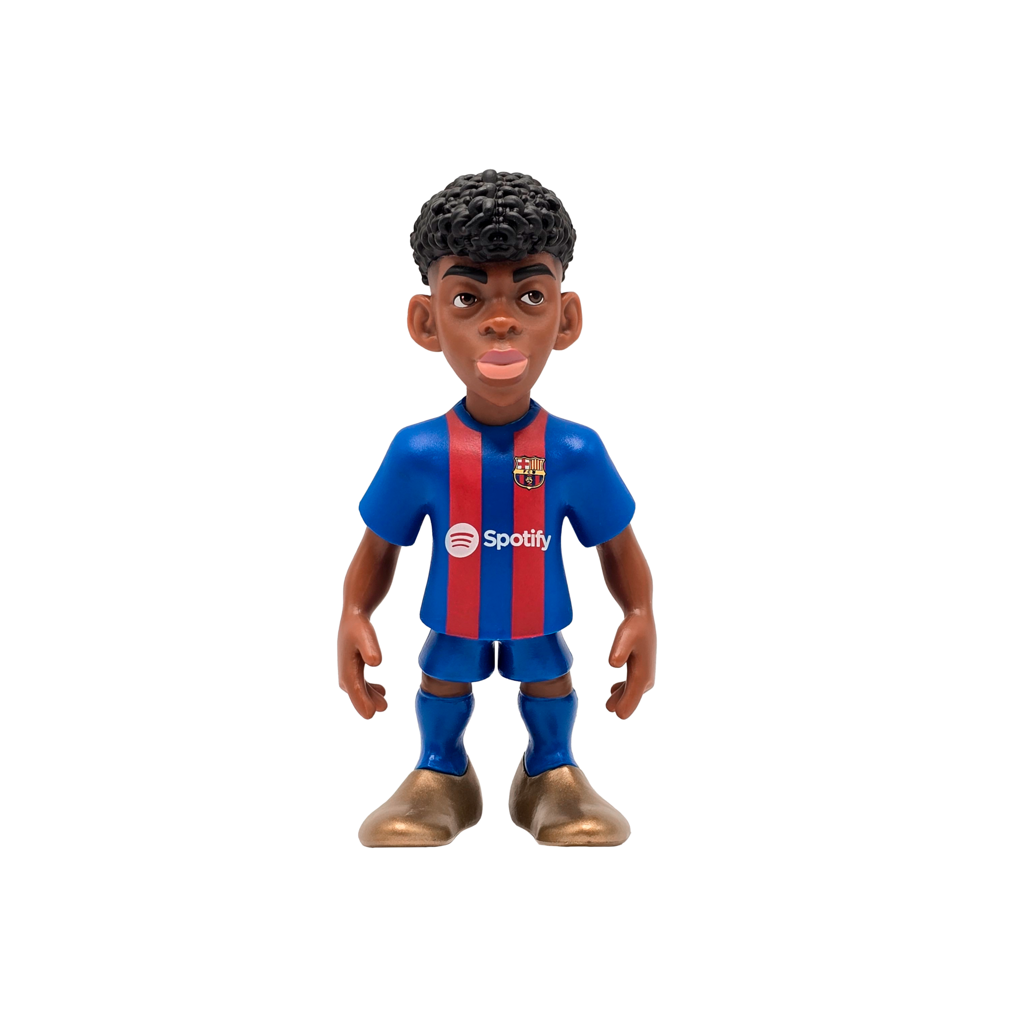 Minix Barcelona Football Stars collectible figurine in official blue and red kit with detailed features and gold boots.