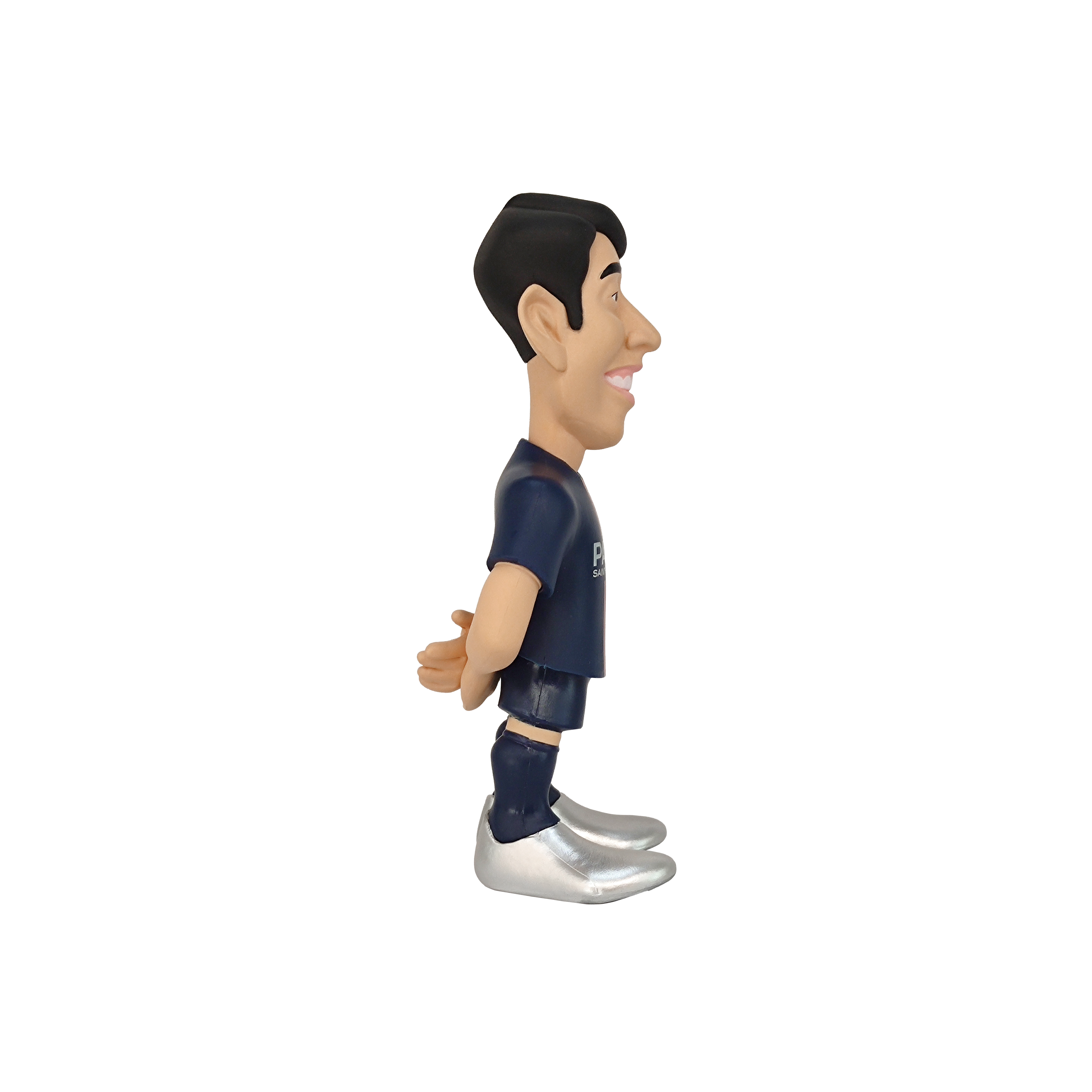 Minix PSG 12cm collectible football figurines featuring Kylian Mbappé and Dembélé in detailed Paris Saint-Germain designs