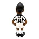 Minix Football Legends Pelé collectible figurine in Santos FC black and white kit, 12cm tall soccer icon model from behind