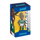 Minix Football Legends Pelé 12cm collectible figurine in green kit with display packaging.
