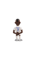 Minix Real Madrid collectible figurine of football player Vinicius Jr. in white kit with number 7, 12cm tall.