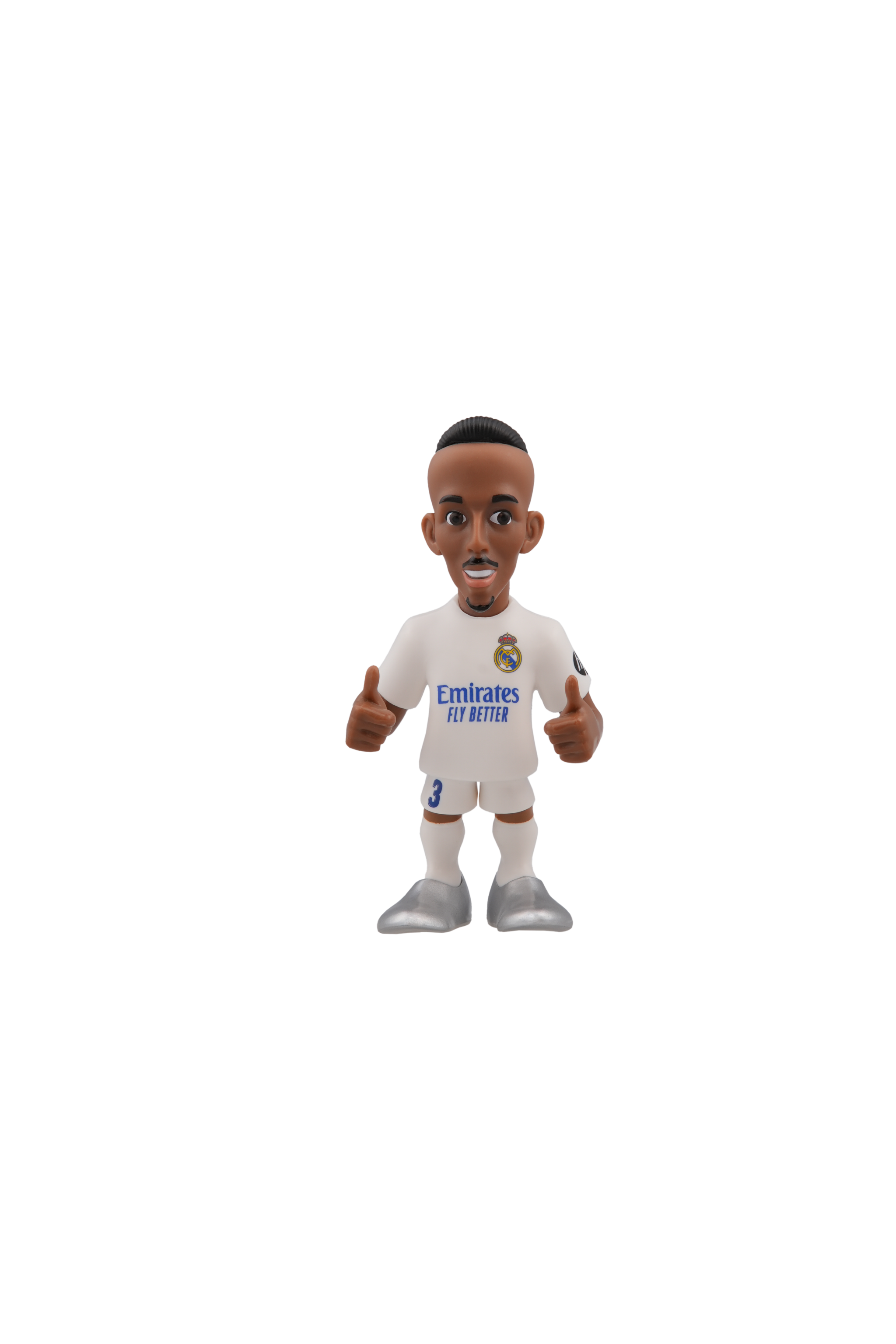 Minix Real Madrid collectible 12cm football star figurine in white club kit with detailed design and bold expression