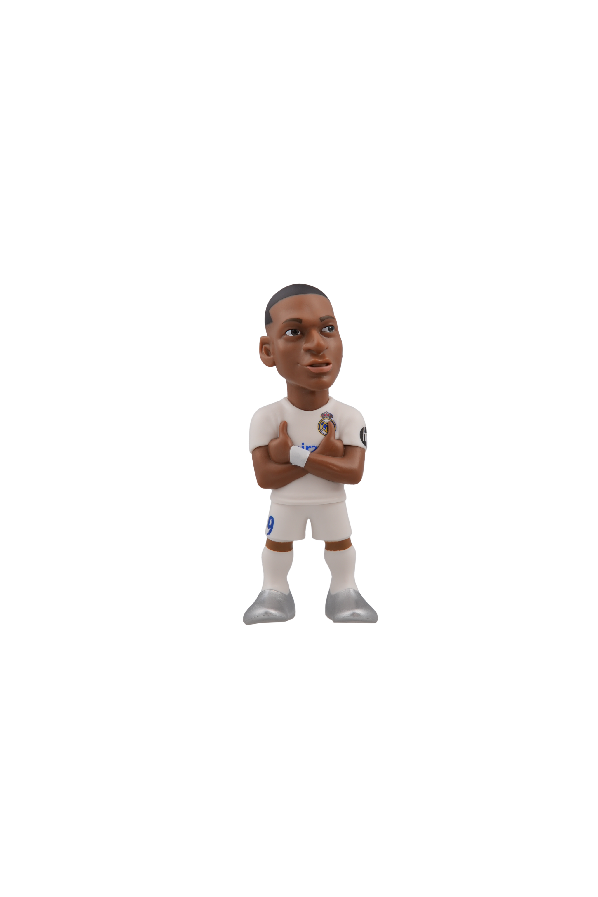 Minix Real Madrid 12cm collectible football star figurine in white kit with detailed features and bold expression