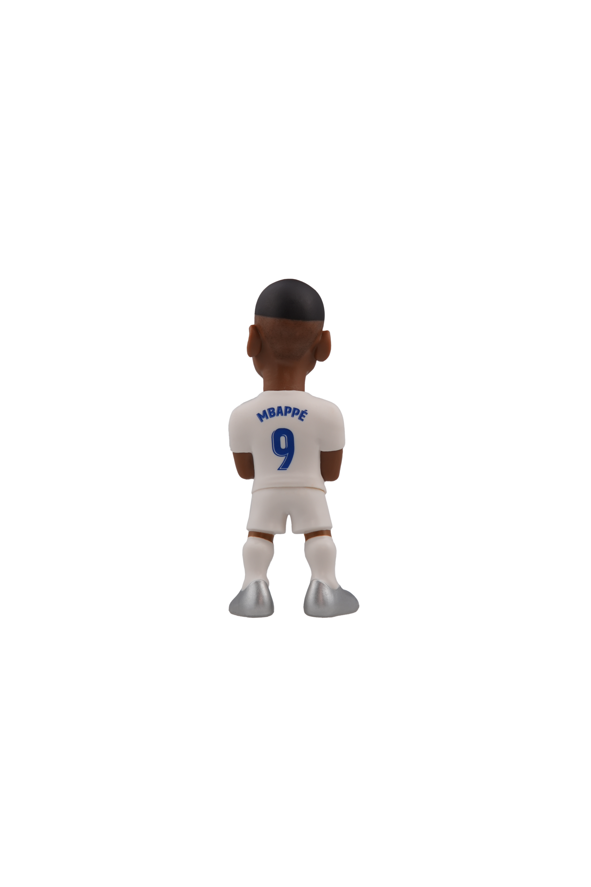 Minix Real Madrid 12cm collectible football figurine of player Mbappé in white kit, back view