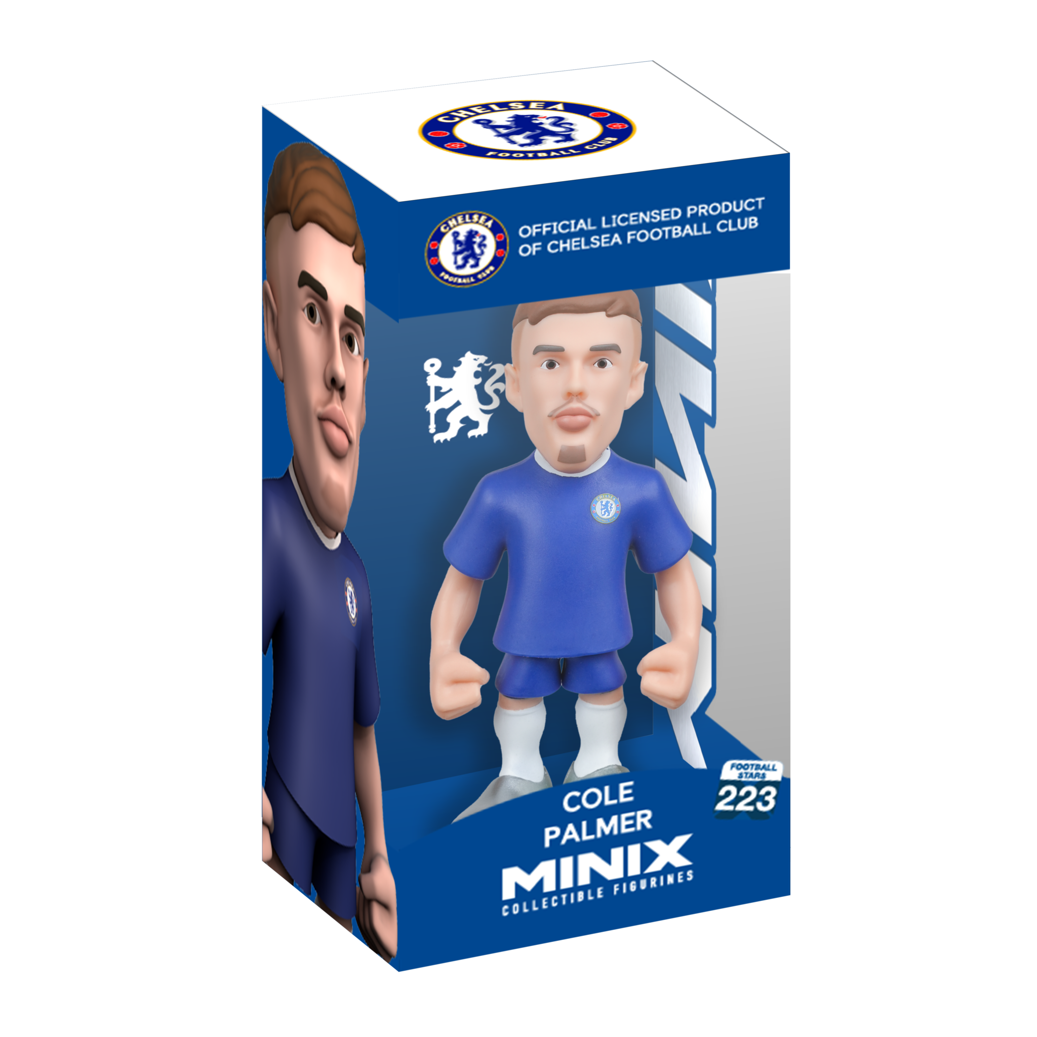 Minix Chelsea FC Cole Palmer 12cm official collectible football figure in blue kit with packaging