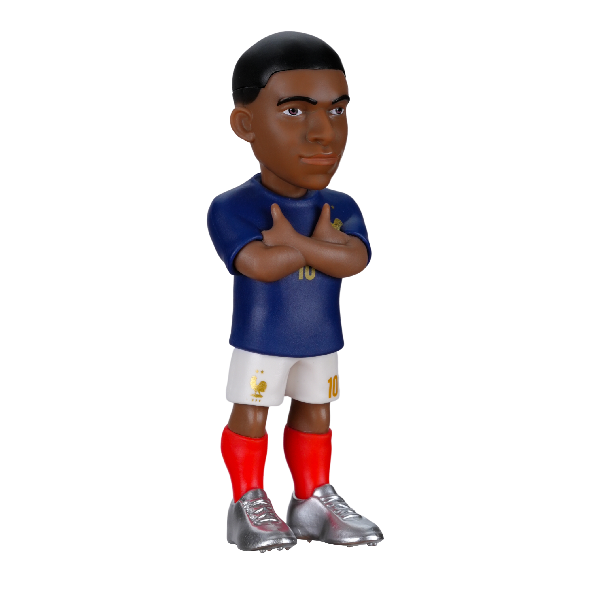 Minix France 5-Pack collectible football figurines featuring Mbappé, Dembélé, Barcola, Doué, and Cherki in 7cm vinyl display set