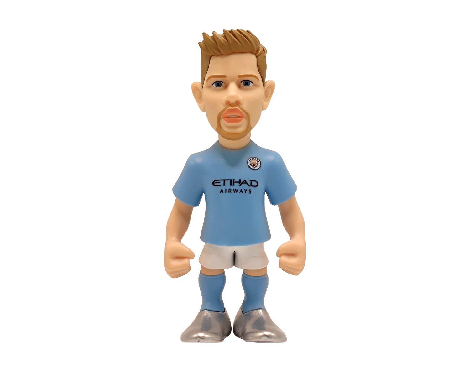 MINIX Collectible Figurine of Kevin De Bruyne in red Manchester City kit, 12 cm detailed soccer figure in limited edition packaging