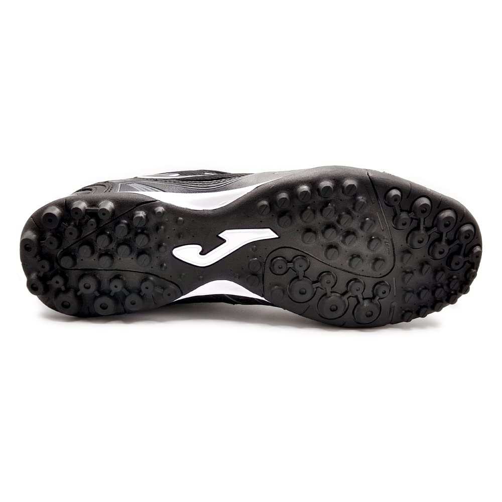 Joma Dribling Turf black and white men's soccer shoes with rubber stud cleats for artificial grass and hard ground
