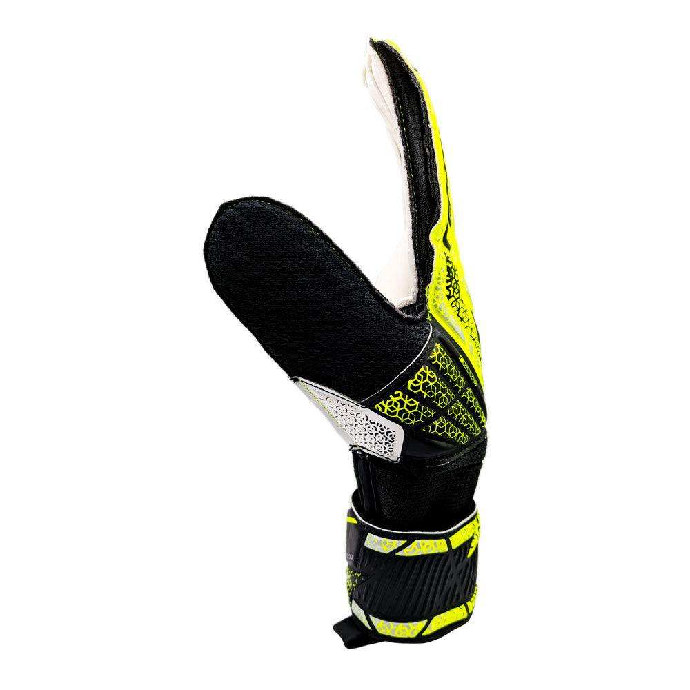 Reusch Attrakt Solid adult goalkeeper glove with expanse cut, open cuff, full strap, and breathable micro mesh backhand.