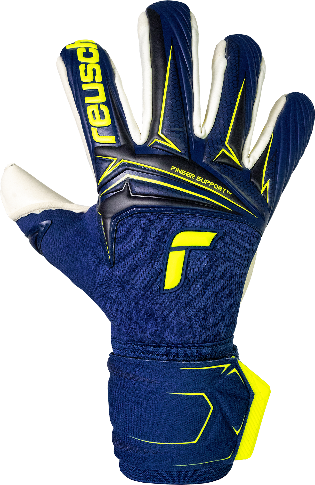 Reusch Attrakt Duo goalkeeper gloves with grip duo latex and 3D control dots for superior finger support and protection