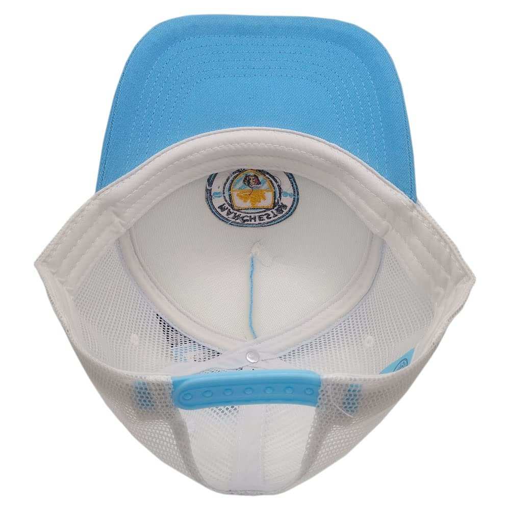 Sky blue Fan Ink Limited Basics Trucker Hat with Manchester City FC crest and snapback closure