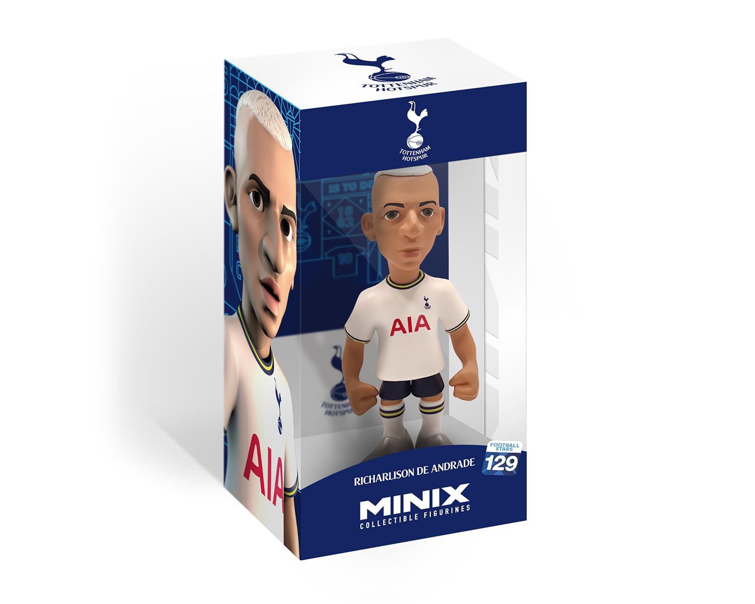 MINIX 12cm Richarlison football star collectible figurine in white uniform, official licensed sports memorabilia