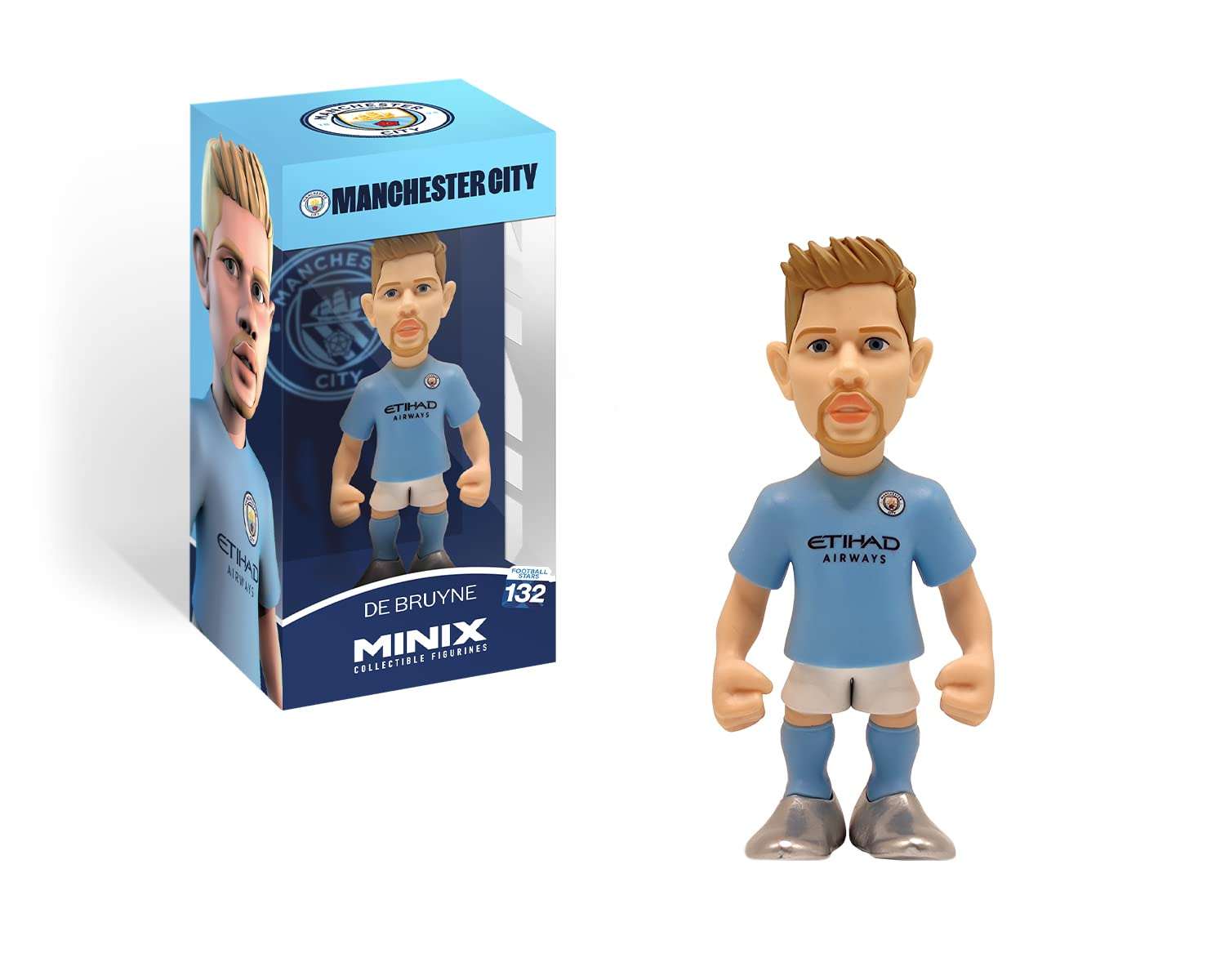 MINIX collectible figurine of Kevin De Bruyne in Manchester City kit, 12 cm detailed soccer figure, limited edition in red