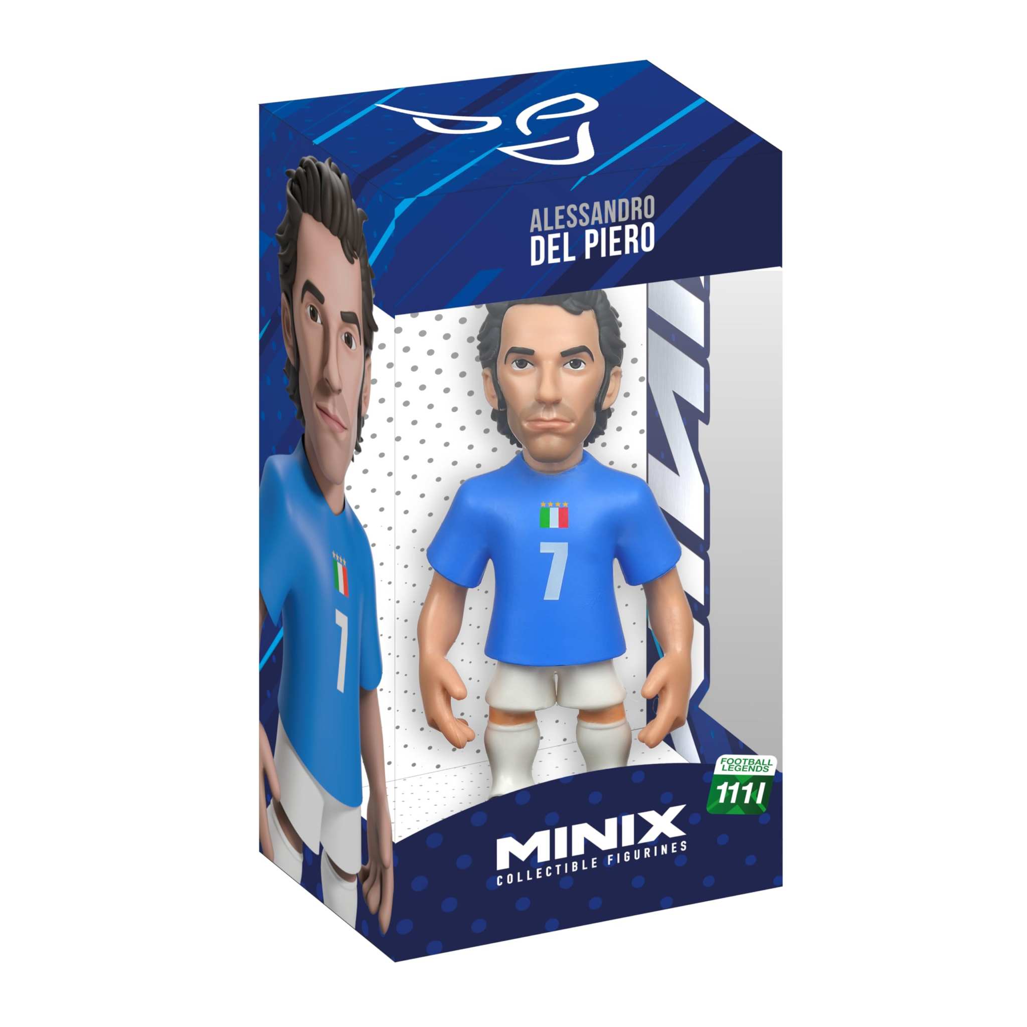 MINIX collectible Alessandro Del Piero 12 cm PVC figurine in Juventus kit with detailed sculpt and official logos