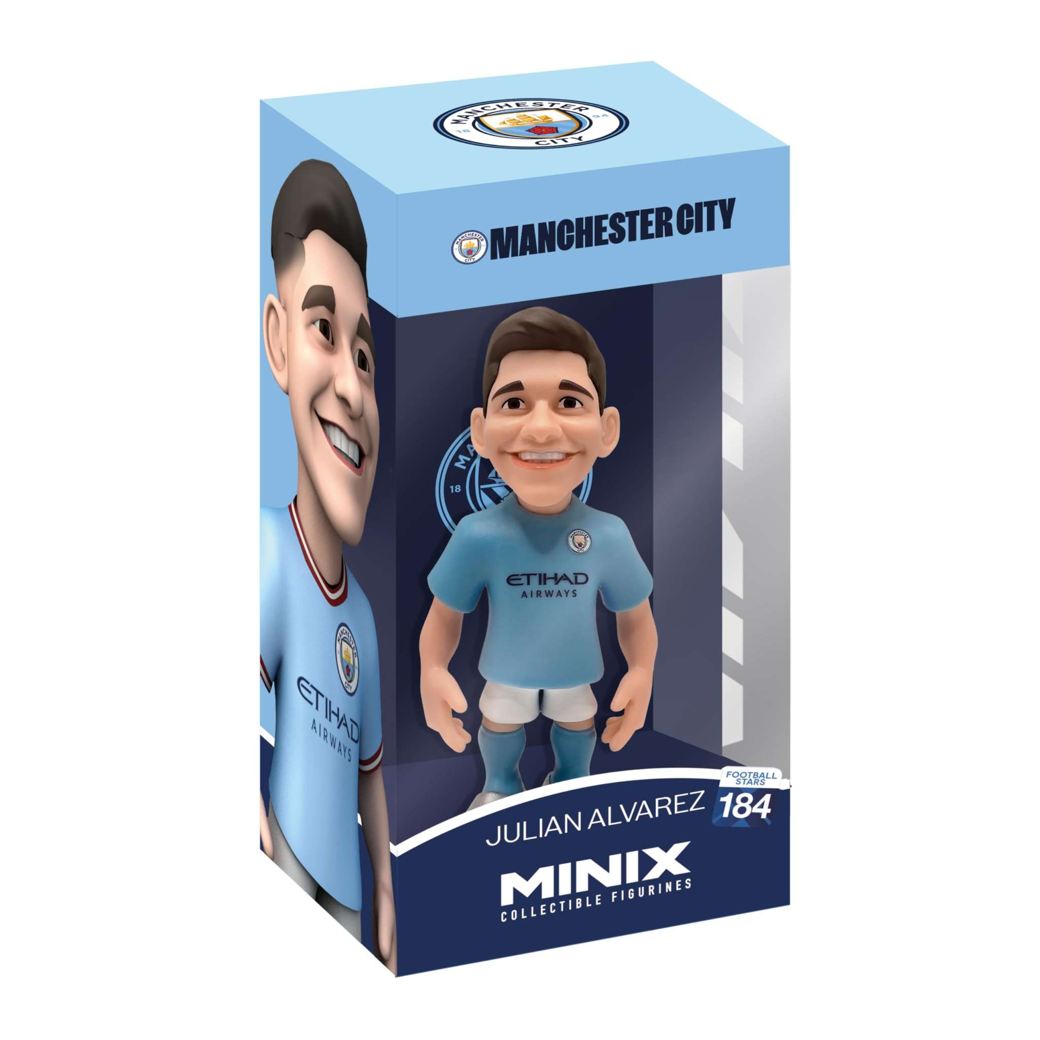 Minix Football Stars Julián Álvarez Manchester City 12cm collectible figurine in blue kit