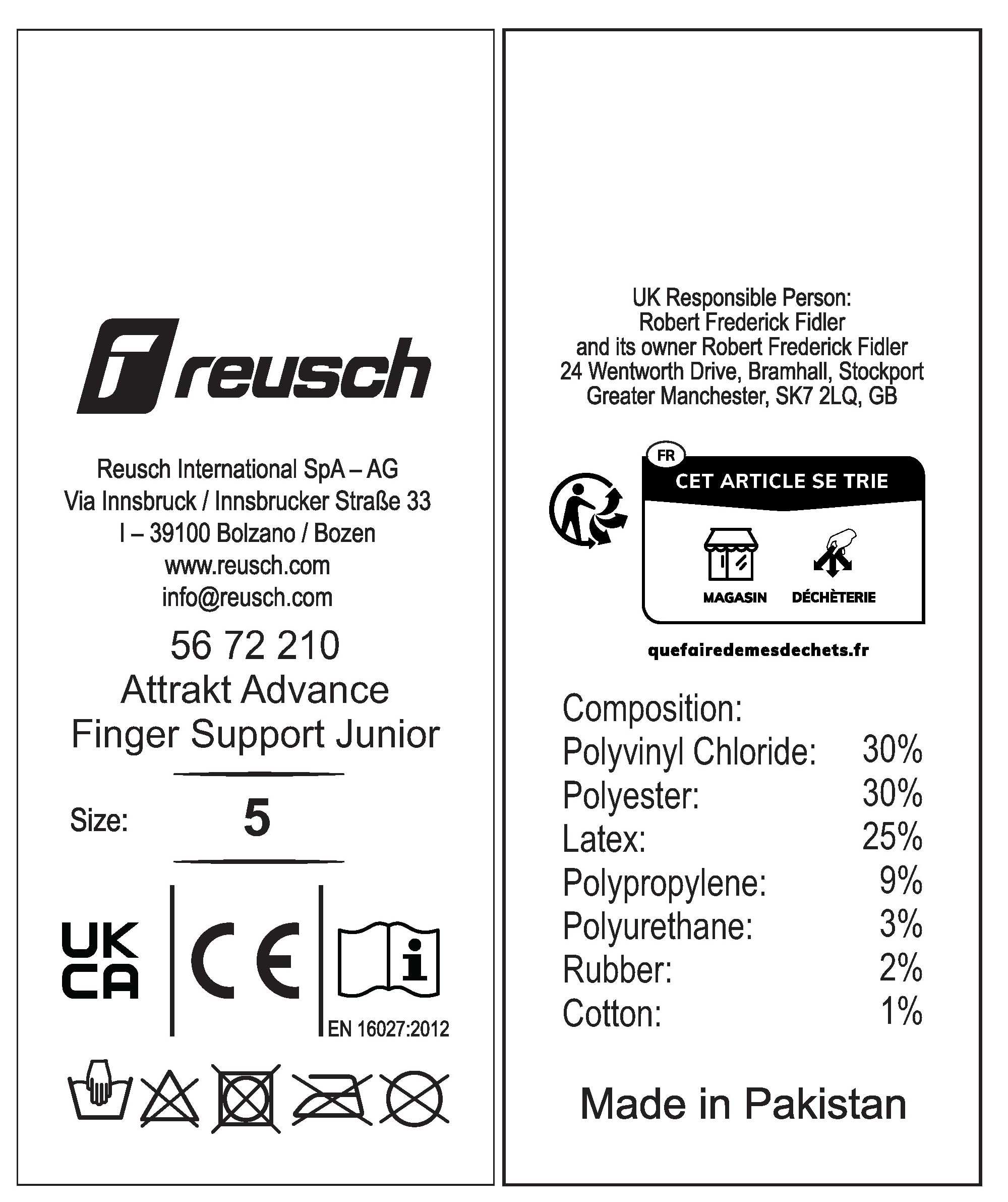 Reusch Attrakt Advance Junior goalkeeper gloves in black and orange with Reusch Grip Advance latex and finger support technology