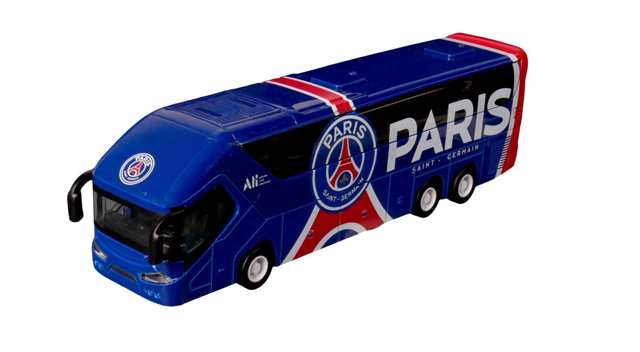 Official soccer team Mini Bus Toy collectible with detailed branding