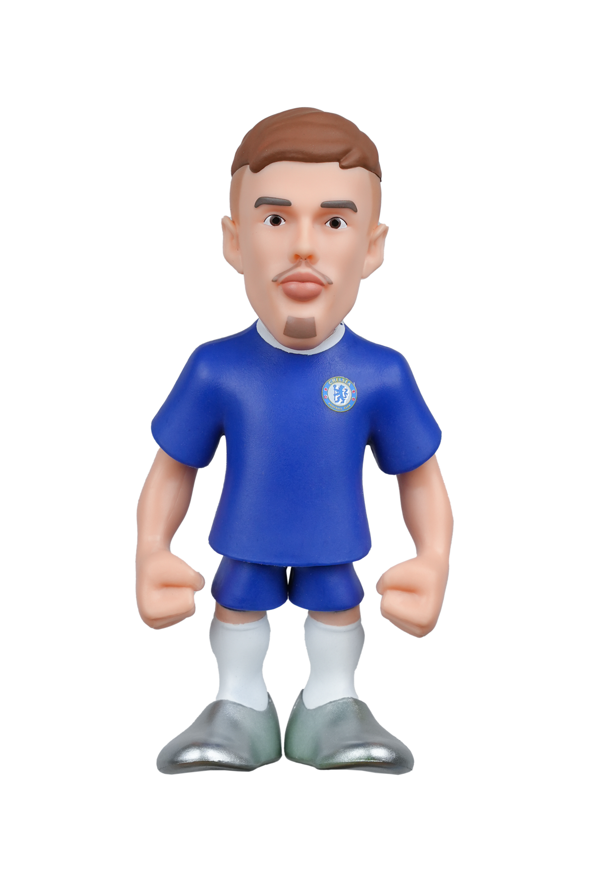 Minix Chelsea official 12cm collectible football figure in blue kit with detailed facial features and club logo