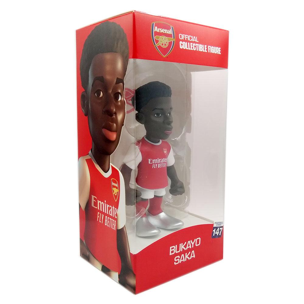 Minix Arsenal FC 12cm Bukayo Saka football star figurine in official red and white kit collectible packaging