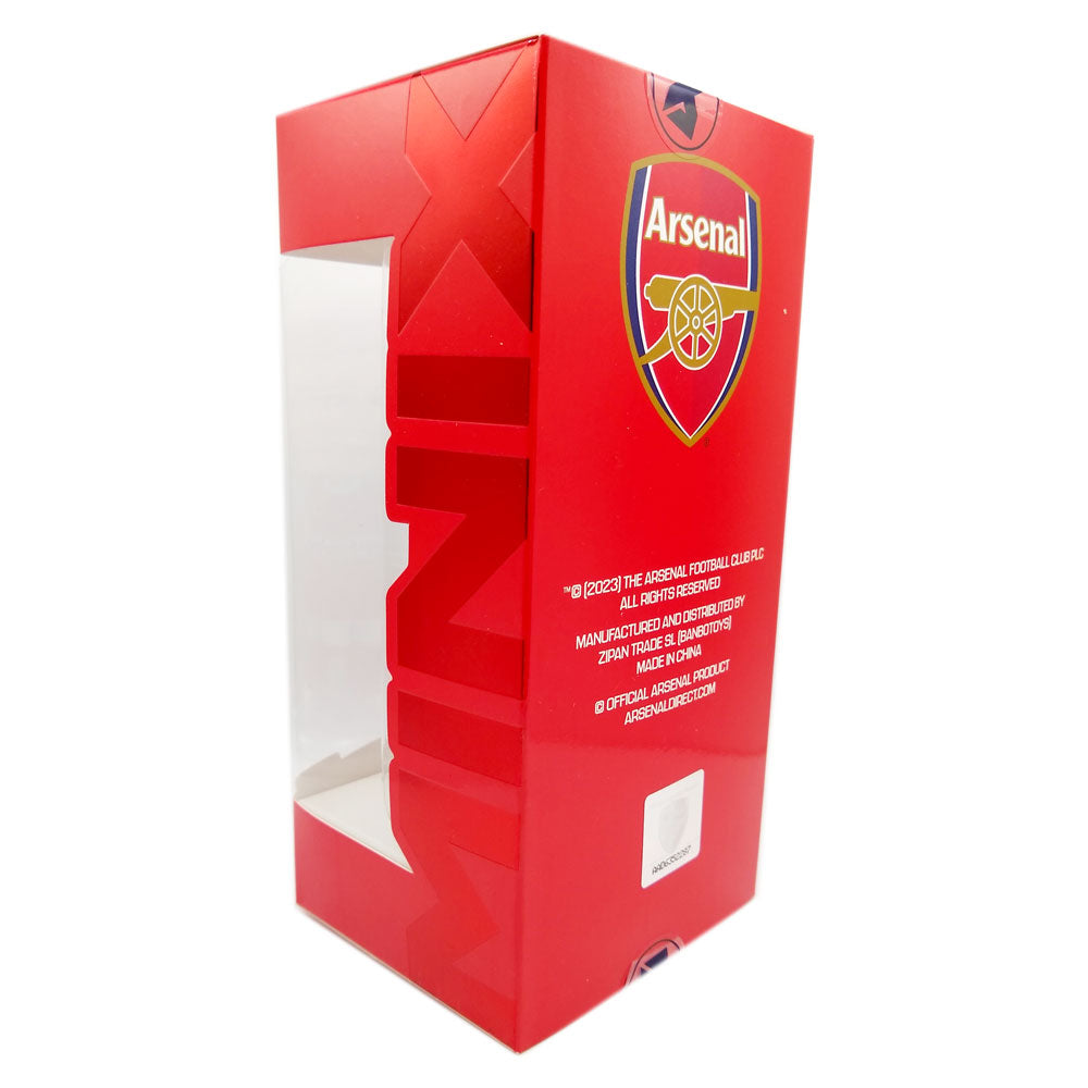 Minix Martin Ødegaard Arsenal figurine in a bright red Arsenal-branded display box with a clear window.