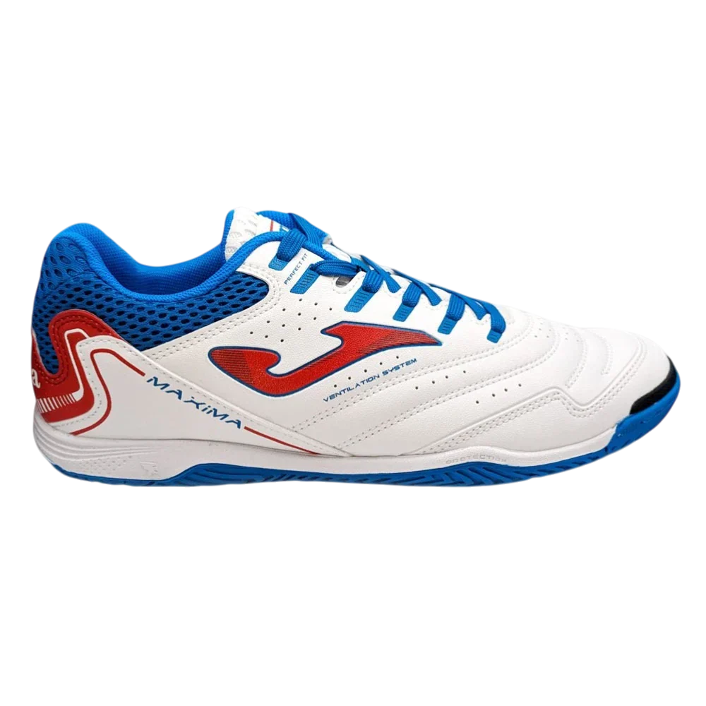 Joma Maxima indoor soccer shoes designed for speed, control, and traction on futsal courts