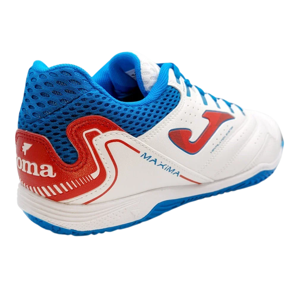 Joma Maxima indoor soccer shoes designed for speed, control, and traction on futsal courts.