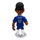 Minix Chelsea FC collectible figure of player Sterling in blue kit, 12cm tall, showing back view with number 17 jersey.