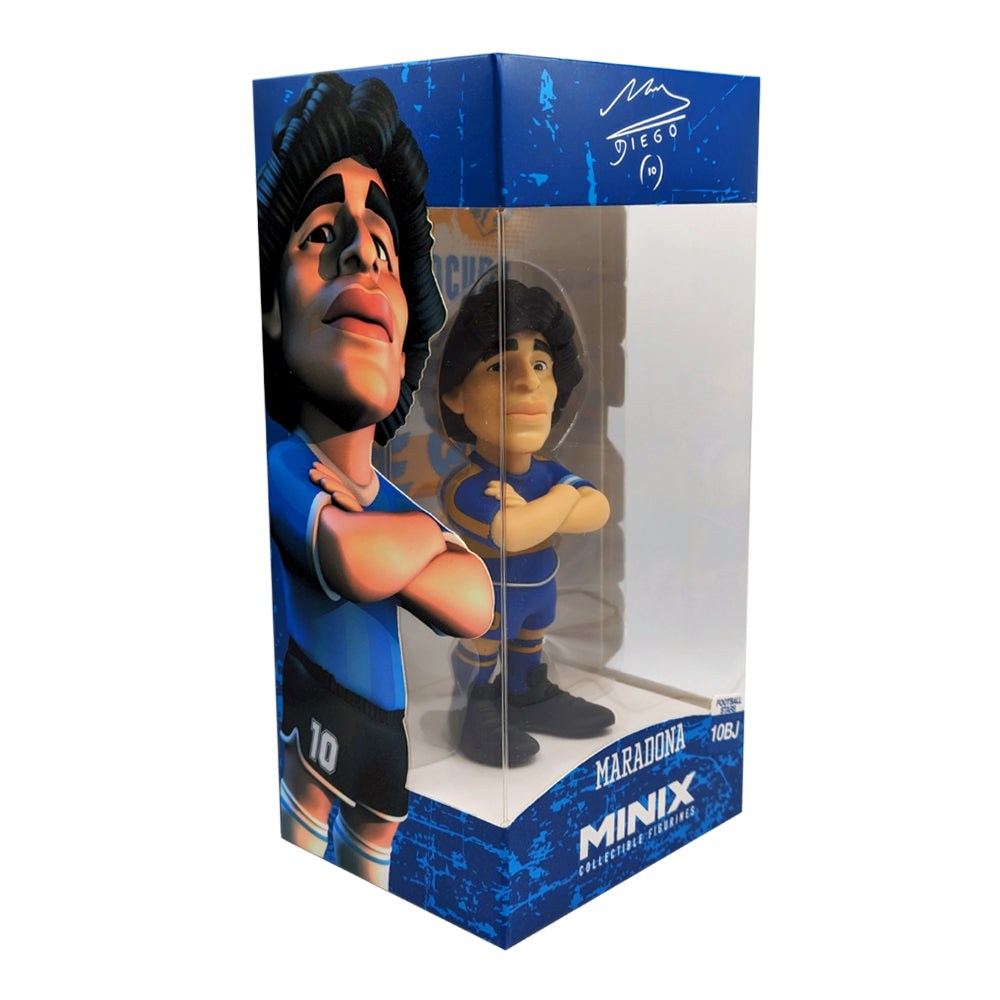 Minix Maradona 12cm collectible figurine in blue Argentina home kit packaging