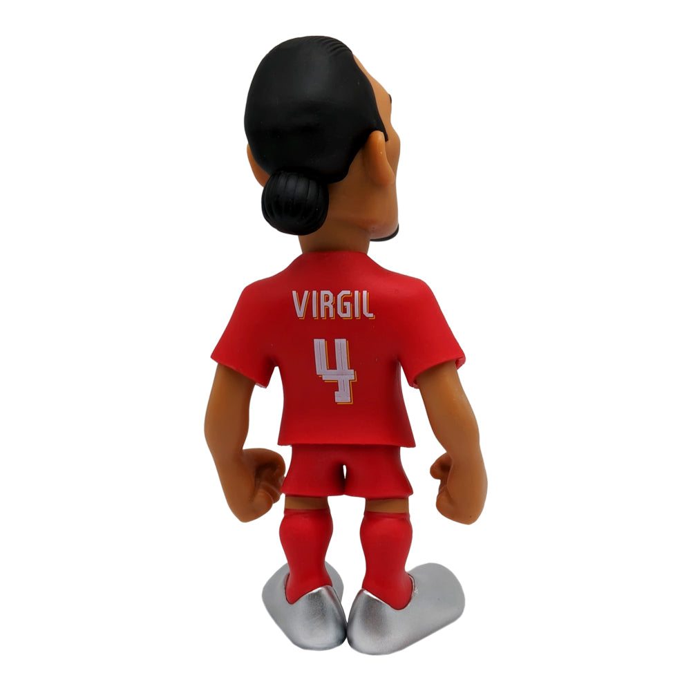 Minix Liverpool 12cm figurine of Virgil van Dijk in red kit with number 4, collectible football player model.