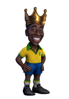 Minix Football Legends Pelé collectible figurine in Brazil kit with crown, 12cm soccer icon collectible for fans and collectors