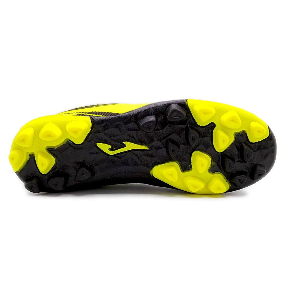 Joma Toledo Junior Molded 24 soccer shoe sole with yellow and black rubber studs for traction
