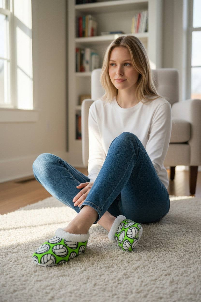 Ultra-soft volleyball sport slippers with non-slip sole for indoor comfort and support