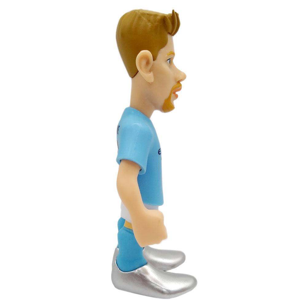 Minix Kevin De Bruyne Manchester City figurine with blond hair, blue kit, and oversized silver boots