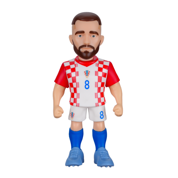 Minix Mateo Kovačić figurine wearing Croatia's red-and-white checkered shirt, white shorts and blue socks