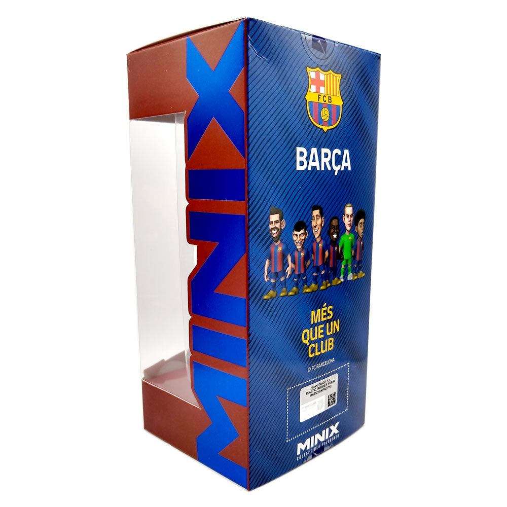 Minix Pedri FC Barcelona collectible figurine in a blue and red window display box with Barça crest and player artwork