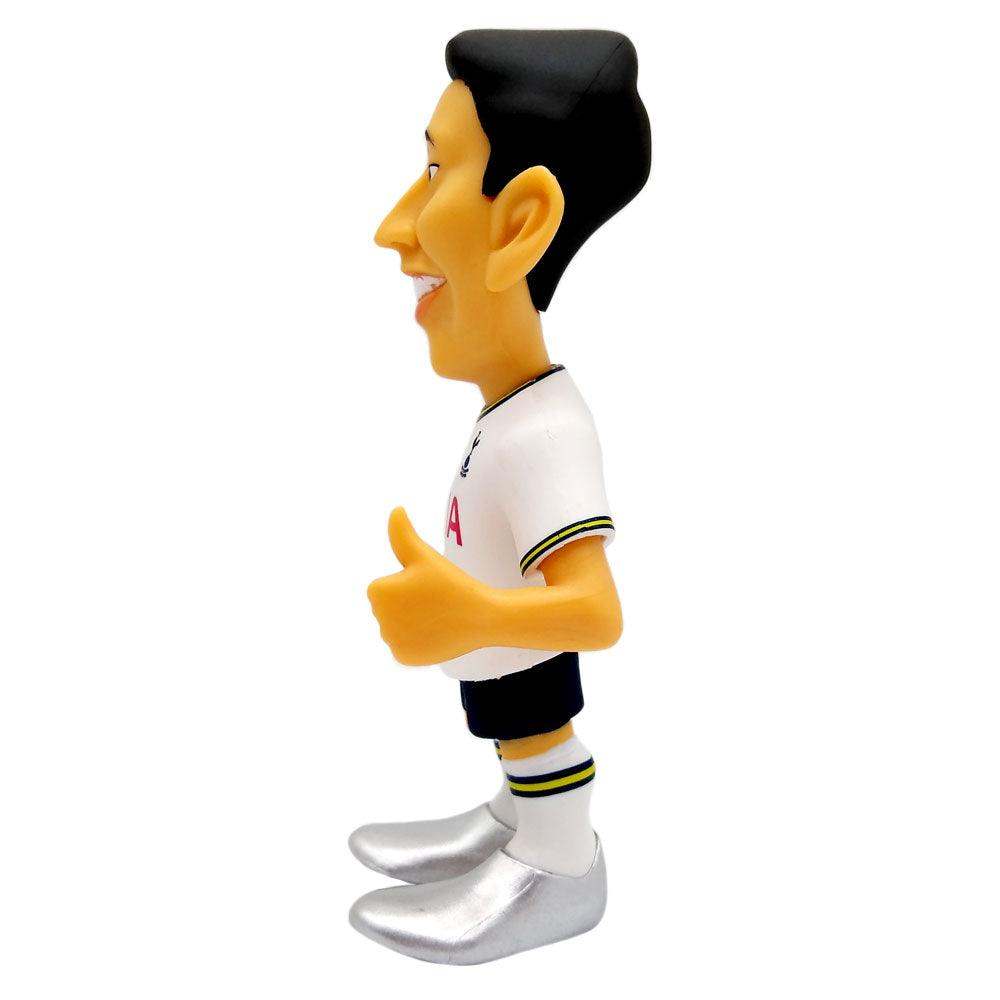 Minix Son Heung-min Tottenham Hotspur figurine with black hair, white kit, navy shorts and silver boots, giving a thumbs-up