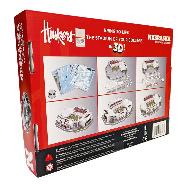Nebraska Memorial Stadium 3D puzzle box back angled view