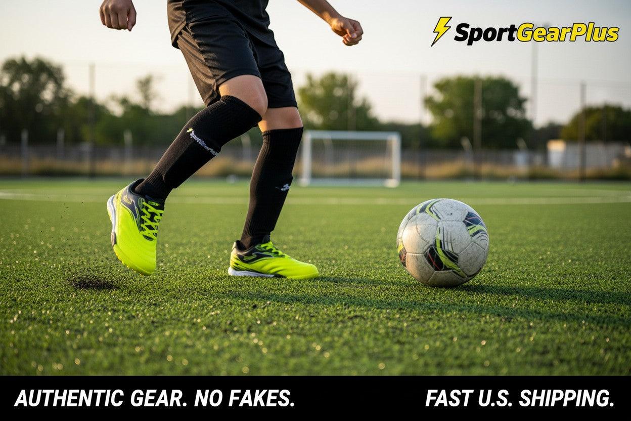 Joma Toledo Junior Kids Turf Soccer Shoes in vibrant colors designed for comfort and grip on artificial turf.