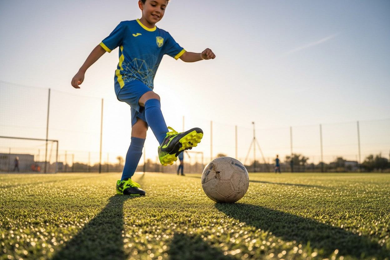 Joma Toledo Junior Molded 24 lightweight soccer shoes with synthetic upper and rubber outsole for kids