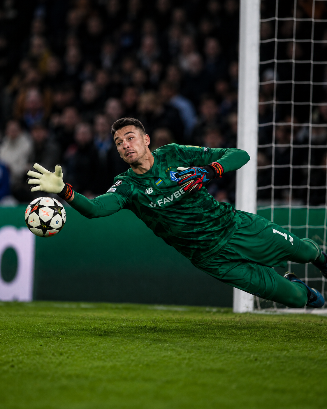 Reusch Attrakt Freegel Advance soccer goalie gloves in exclusive White/Light Blue and Black/Blue colorway with Grip Advance latex and Freegel strap-free backhand design
